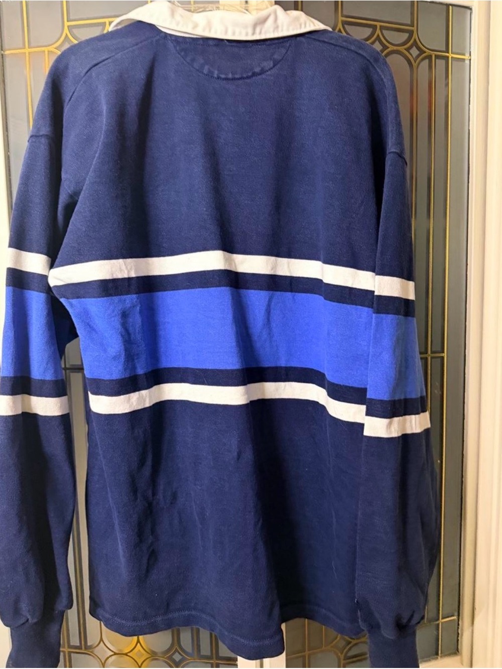 Barbarian Rugby Wear Bermuda Crest Rugby Shirt Blue Stripe Blokecore Old School - Picture 6 of 7